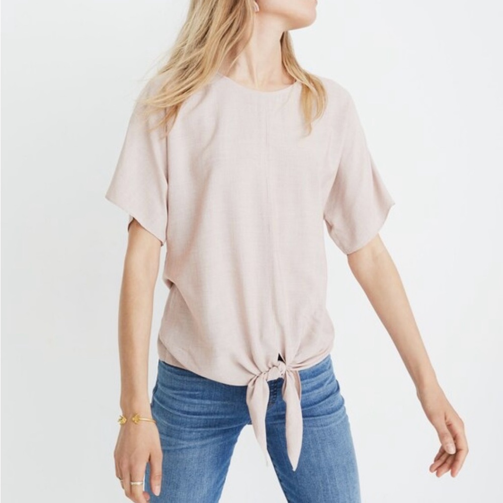 Madewell Button Back Tie Tee with Stripes